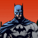Buste de Batman sur fond orang�